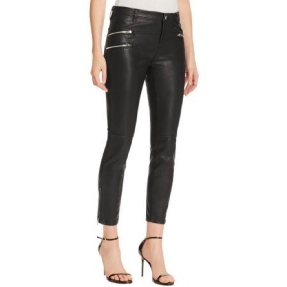 Blank NYC Intro Vegan Moto leather moto style zippered pants